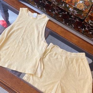 Yellow H&M terry cloth beachy set